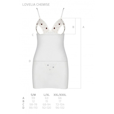 Сорочка з вирізами на грудях, стрінги Passion LOVELIA CHEMISE L/XL, white - фото №7