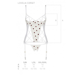 Корсет з підв'язками, стрінги Passion LOVELIA CORSET XXL/XXXL, white - - фото №7