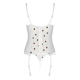 Корсет з підв'язками, стрінги Passion LOVELIA CORSET XXL/XXXL, white - - фото №6