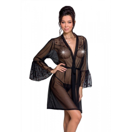 Повітряний пеньюар Passion LOVELIA PEIGNOIR XXL/XXXL, black - фото