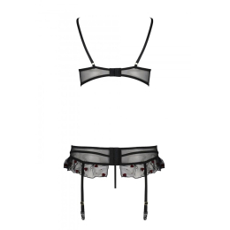 Сексуальний комплект з поясом для панчіх Passion LOVELIA SET L/XL, black - - фото №6