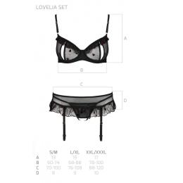 Сексуальний комплект з поясом для панчіх Passion LOVELIA SET S/M, black - - фото №7