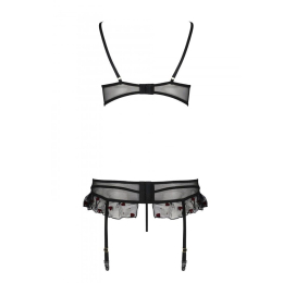 Сексуальний комплект з поясом для панчіх Passion LOVELIA SET XXL/XXXL, black - - фото №6