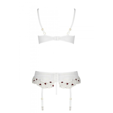 Сексуальний комплект з поясом для панчіх Passion LOVELIA SET XXL/XXXL, white - фото №6