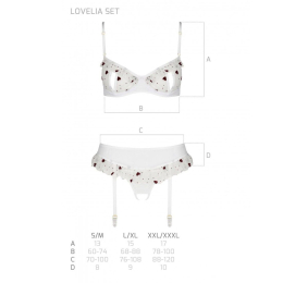 Сексуальний комплект з поясом для панчіх Passion LOVELIA SET XXL/XXXL, white - - фото №7