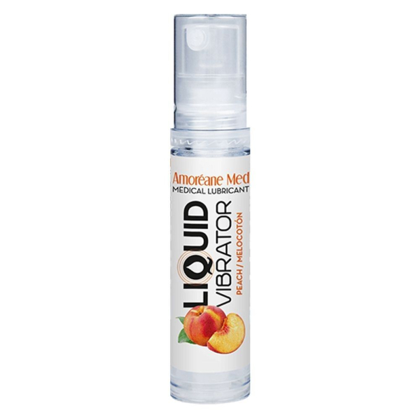 Лубрикант з ефектом вібрації Amoreane Med Liquid Vibrator Peach (10 мл) - фото