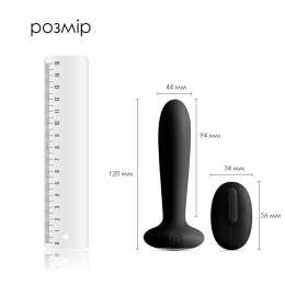 Анальна пробка з вібрацією та підігрівом, пульт ДК Svakom Primo Black - - фото №2