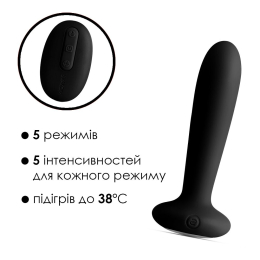 Анальна пробка з вібрацією та підігрівом, пульт ДК Svakom Primo Black - - фото №3