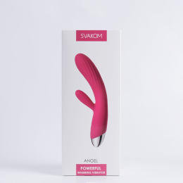 Інтелектуальний вібратор-кролик із підігрівом Svakom Angel Plum Red - - фото №7