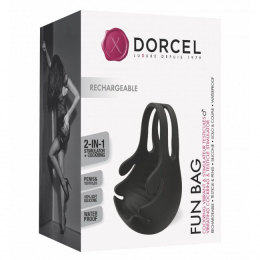 Ерекційне кільце з вібрацією і стимуляцією мошонки Dorcel FUN BAG, перезаряджуване - - фото №8