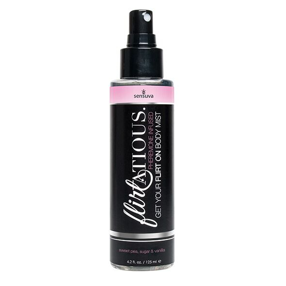 Спрей-міст для тіла з феромонами Sensuva Flirtatious Vanilla, Sugar, & Sweet Pea (125 мл) - фото
