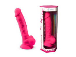 Фалоімітатор SilexD Tomas Pink (MODEL 1 size 9in), двошаровий, силікон + Silexpan, діаметр 4,9см - - фото №11