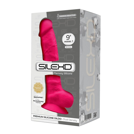 Фалоімітатор SilexD Tomas Pink (MODEL 1 size 9in), двошаровий, силікон + Silexpan, діаметр 4,9см - фото №3