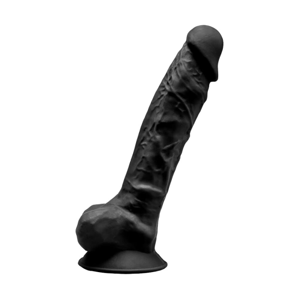 Фалоімітатор SilexD Tomas Black (MODEL 1 size 9in), двошаровий, силікон + Silexpan, діаметр 4,9см - фото