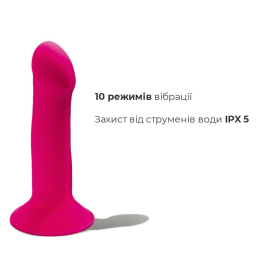 Двошаровий ділдо з вібрацією Adrien Lastic Hitsens 2 Pink, відмінно для страпона, макс діаметр 4 см, - - фото №4