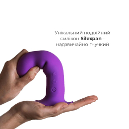 Двошаровий ділдо з вібрацією Adrien Lastic Hitsens 3 Purple, відмінно для страпона, діаметр 4 см, до - - фото №3