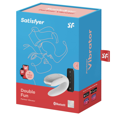 Смартвібратор для пар Satisfyer Double Fun (White) з пультом ДК №6