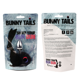 Анальна пробка FeelzToys - Bunny Tails Butt Plug Black - - фото №3