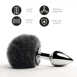 Анальна пробка FeelzToys - Bunny Tails Butt Plug Black - - фото №2