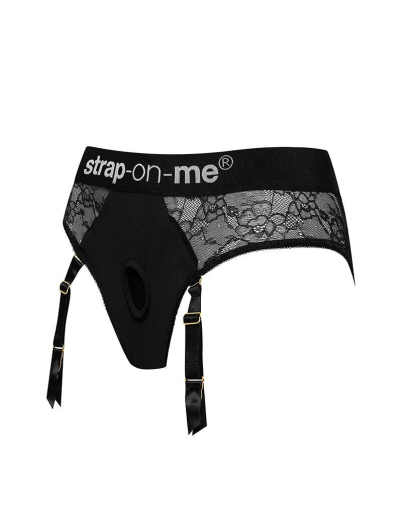 Мереживні труси для страпону з підв'язками для панчох Strap-On-Me DIVA HARNESS - XL №2