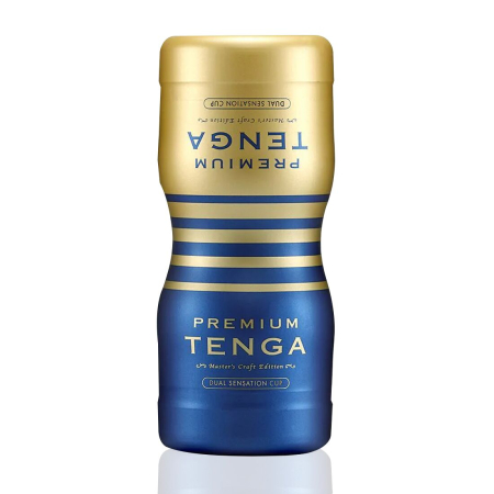 Мастурбатор Tenga Premium Dual Sensation Cup, двосторонній, з двома незалежними каналами - фото