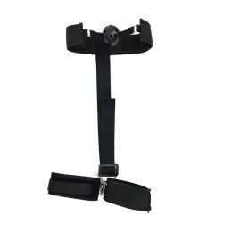 Кляп з пластиковою кулею та наручниками Art of Sex – Handcuffed Gag, чорний - - фото №3