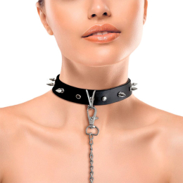 Нашийник з шипами та повідцем Art of Sex - Collar Spikes and Leash - фото
