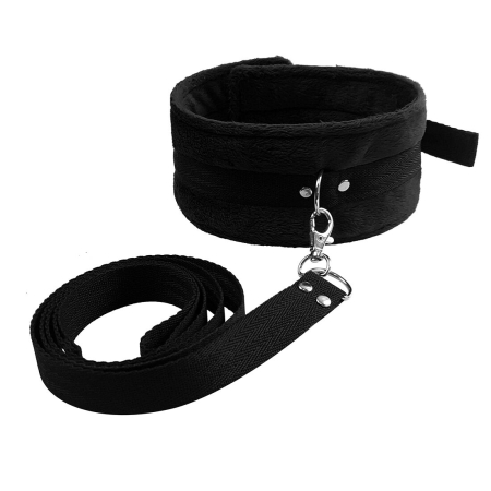 Набір нашийник з повідцем та маска Art of Sex – Soft Touch Light, чорний - фото №4