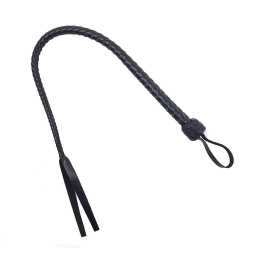 Батіг гнучкий Снейк, натуральна шкіра, колір чорний, довжина - 80 см - фото