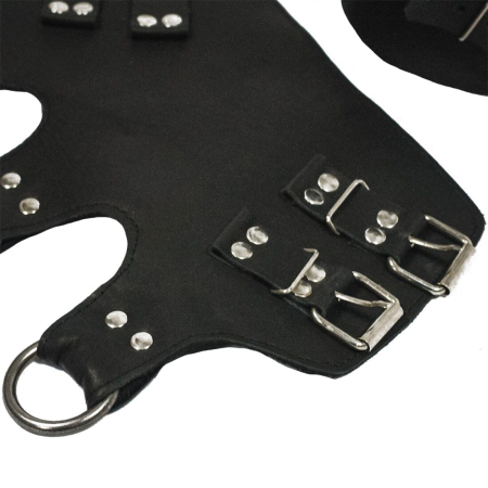 Поножі-манжети для підвісу за ноги Art of Sex – Leg Cuffs For Suspension, чорні, натуральна шкіра №4