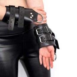 Манжети для підвісу за руки Art of Sex – Kinky Hand Cuffs For Suspension, чорні, натуральна шкіра - - фото №3