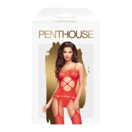 Бодістокінг з вирізом на животику Penthouse - Hot Nightfall Red XL - - фото №3