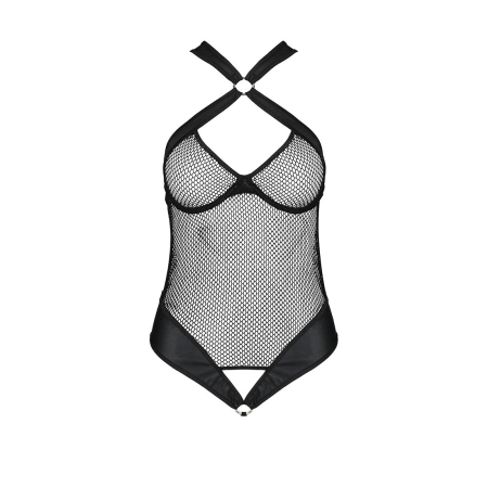 Сітчастий боді з халтером Passion Amanda Body L/XL, black - фото №3
