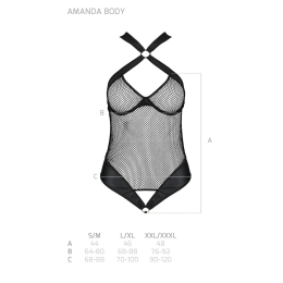 Сітчастий боді з халтером Passion Amanda Body S/M, black - - фото №5