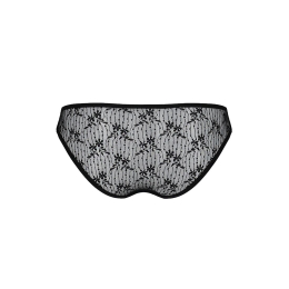 Трусики-сліпи з мереживною сіточкою Passion DINA THONG L/XL, black - - фото №6