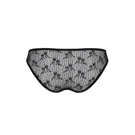 Трусики-сліпи з мереживною сіточкою Passion DINA THONG XXL/XXXL, black - фото №6