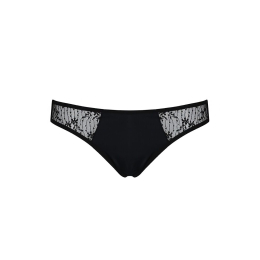 Трусики-сліпи з мереживною сіточкою Passion DINA THONG XXL/XXXL, black - - фото №5