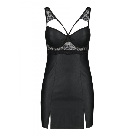 Бебі-дол з еко-шкіри та мережива Passion LOONA CHEMISE XXL/XXXL, black - фото №5