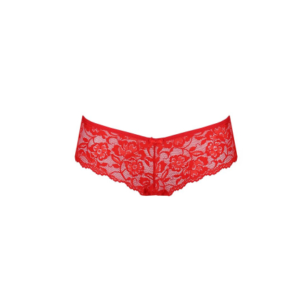 Трусики-бразиліана з квіткового мережива Passion RAJA THONG S/M, red - фото №5