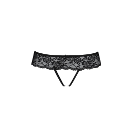 Мереживні стрінги з доступом Passion SENIA THONG XXL/XXXL, black - №5
