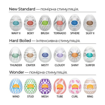 Мастурбатор-яйце Tenga Egg Tornado зі спірально-геометричним рельєфом - фото №7