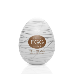 Мастурбатор-яйце Tenga Egg Silky II з рельєфом у вигляді павутини - фото