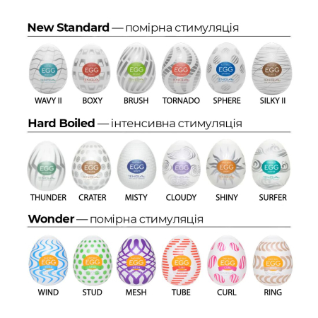 Набір мастурбаторів-яєць Tenga Egg Wonder Pack (6 яєць) - фото №7
