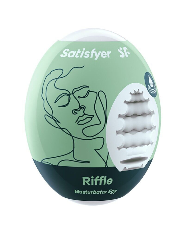 Самозмащувальний мастурбатор-яйце Satisfyer Masturbator Egg Riffle, одноразовий, не потребує змазки - фото