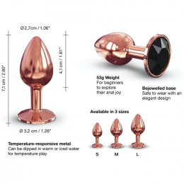 Металева анальна пробка із прикрасою у вигляді кристалу Dorcel - Diamond Plug Rose Gold S - - фото №3