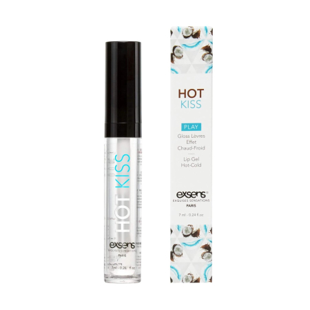 Стимулювальний блиск для губ EXSENS Coconut Hot Kiss 7 мл, зігріває та охолоджує - фото