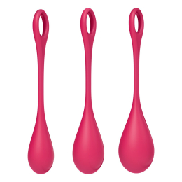Набір йоні намистин Satisfyer Yoni Power 1 Red, діаметр 2-2,5-3см, вага 22-46-74гр - - фото №3