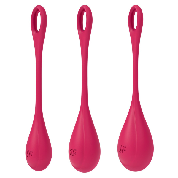 Набір йоні намистин Satisfyer Yoni Power 1 Red, діаметр 2-2,5-3см, вага 22-46-74гр - фото