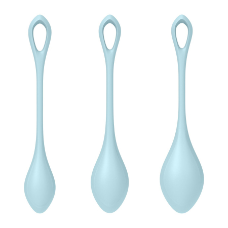 Набір йоні намистин Satisfyer Yoni Power 2 Light Blue, диаметр 2-2,5-3см, вес 22-44-73гр - фото №3