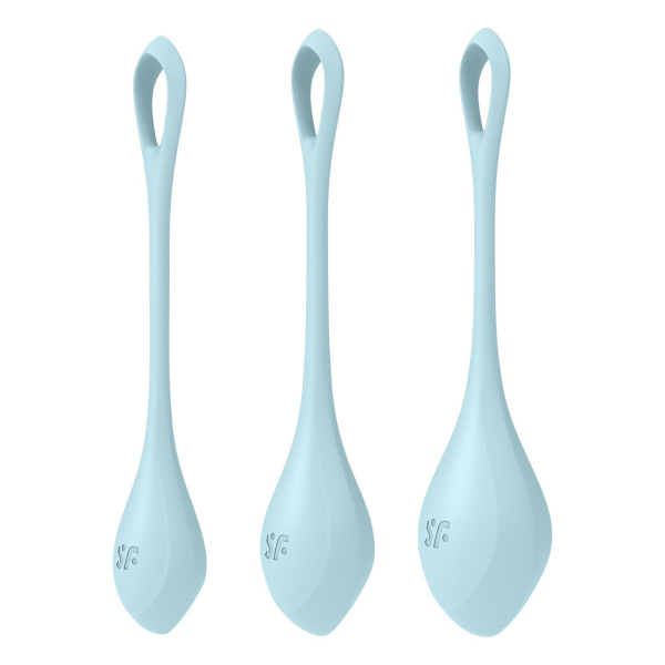 Набір йоні намистин Satisfyer Yoni Power 2 Light Blue, диаметр 2-2,5-3см, вес 22-44-73гр - фото